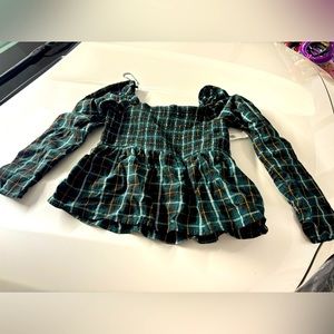 Plaid women’s long sleeve top medium